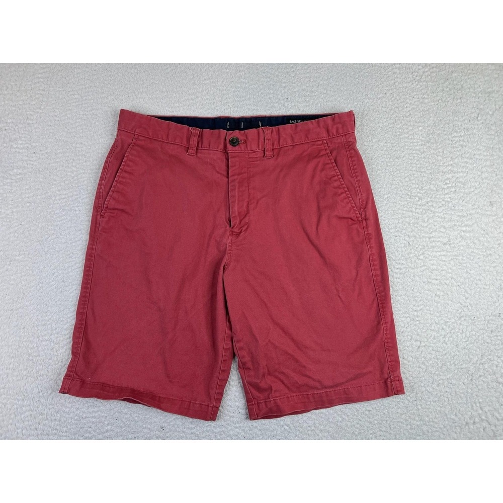 Saks Fifth Avenue Mens 34 Red Chino Shorts Flat Front Stretch F16M2300BK
